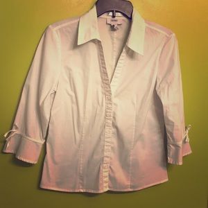 Old Navy white 3/4 sleeve button up